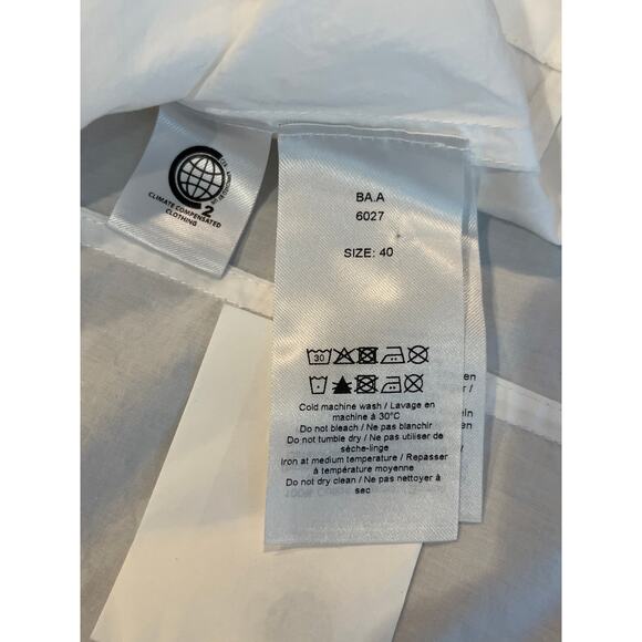 Ganni White Cotton Square Neck Poplin Button Front Shirt Size US 8/10 Ganni 40 - Picture 7 of 13